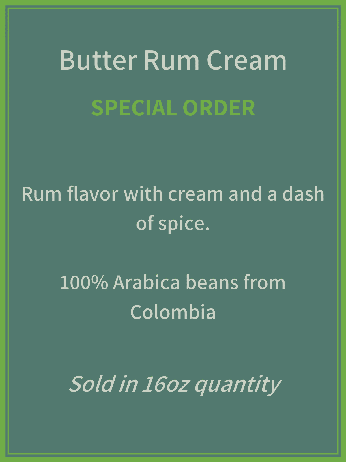 Butter Rum Cream **